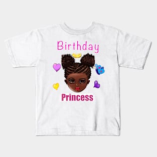 Birthday Princess Girls Birthday Party African American black girl Kids T-Shirt